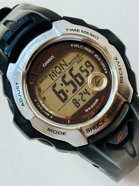 Casio G-Shock Tough Solar Atomic Black Silver Digital Watch 2818 GW-700A